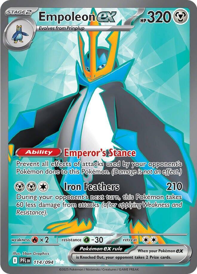 Empoleon ex - 114/094 Phantasmal Flames Full Art Pokemon - NM/MINT