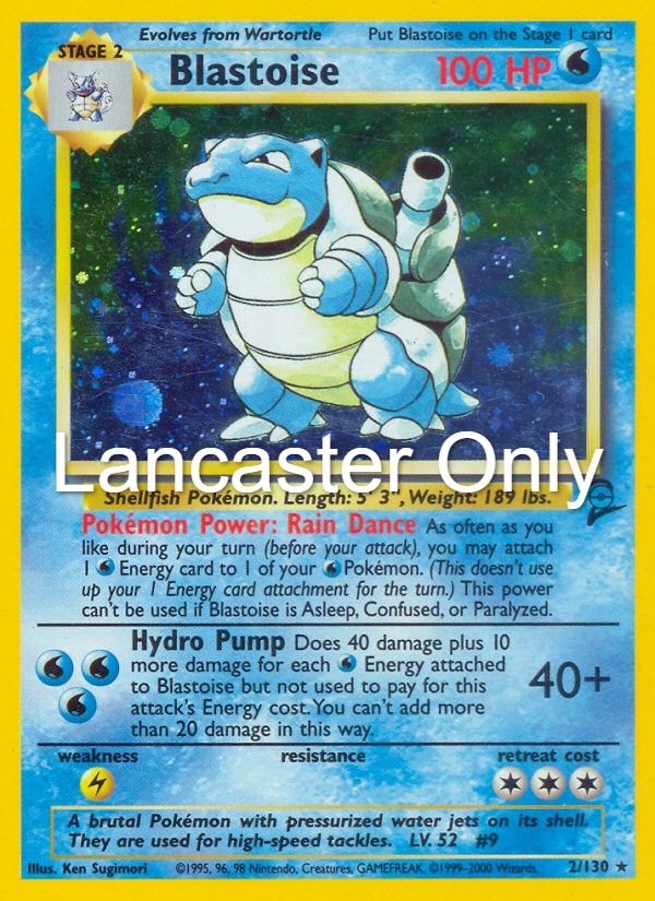 Blastoise - 2/130 Base Set 2 Holo Rare Pokemon - HP (Lanc)