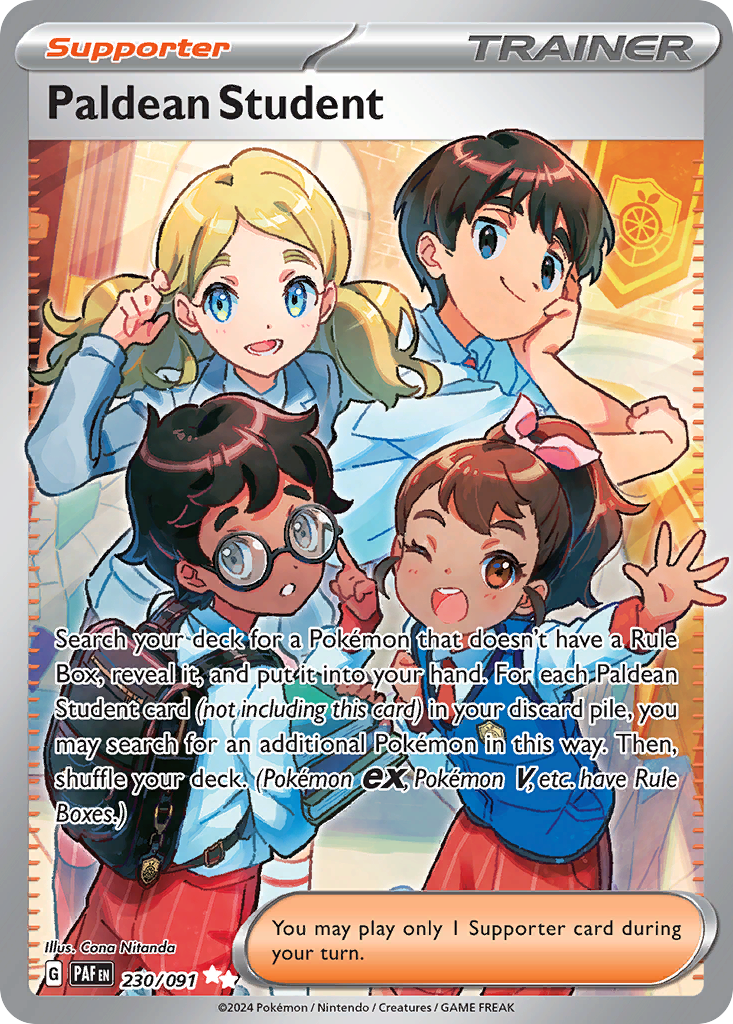 Paldean Student - 230/091 Paldean Fates Ultra Rare Holo Pokemon - NM