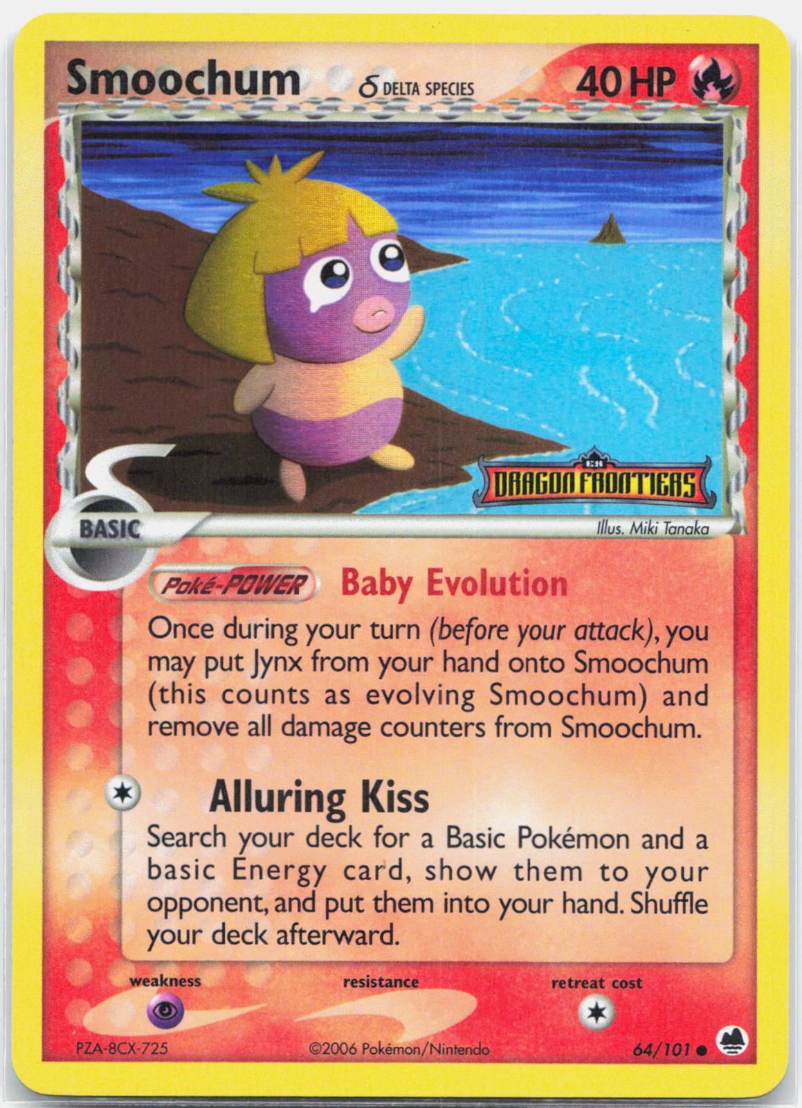 Smoochum - 64/101 Dragon Frontiers Reverse Holo Common Pokemon - NM/LP