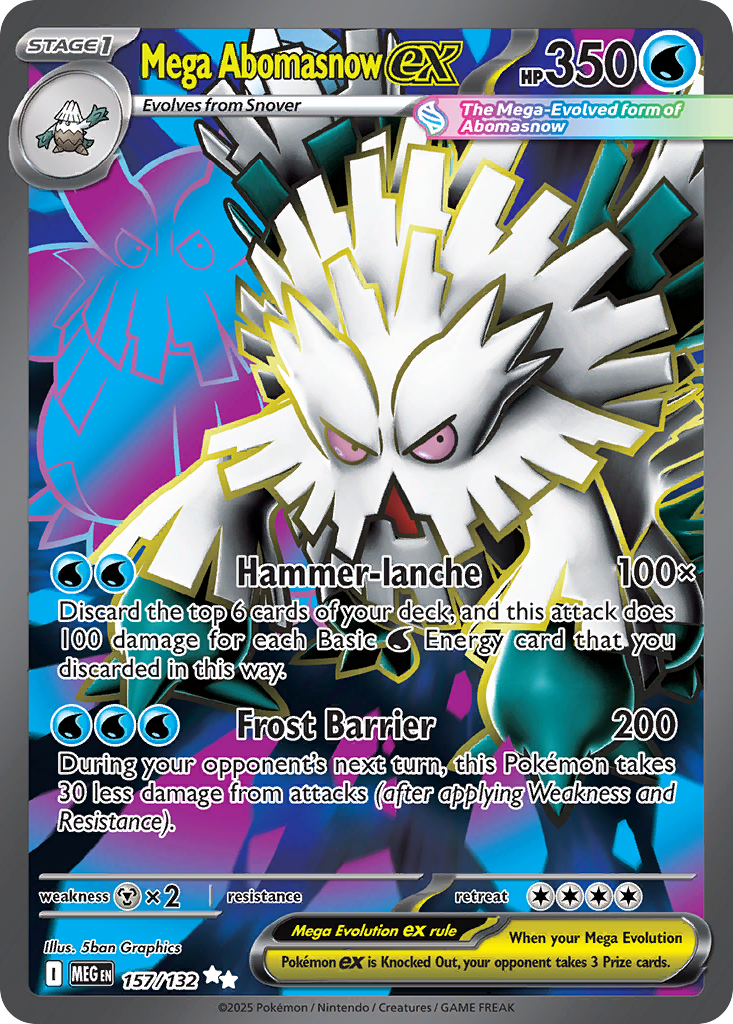 Mega Abomasnow ex - 157/132 Mega Evolution Ultra Rare Holo Pokemon - NM