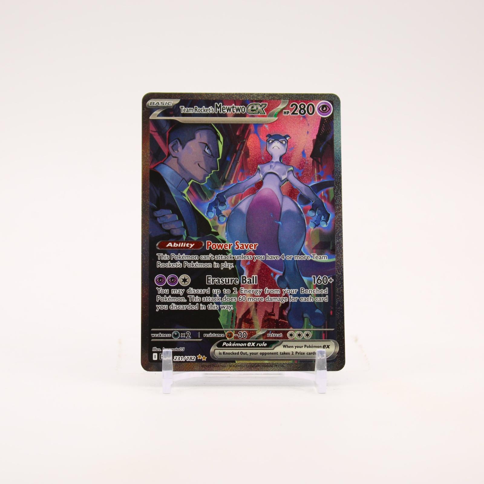 Team Rocket's Mewtwo ex - 231/182 Destined Rivals Special Illustration Pokemon - LP