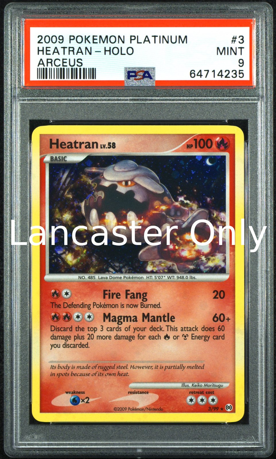 Heatran Holo - 3 PSA 9 Arceus Pokemon