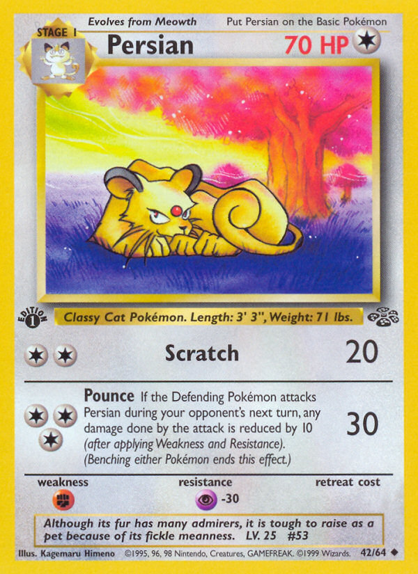 Persian - 42/64 Jungle Uncommon Unlimited Pokemon - NM