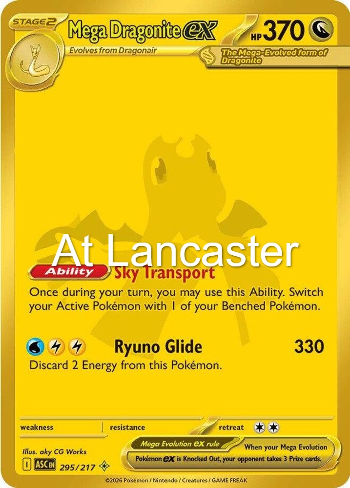 Mega Dragonite ex - 295/217 Ascended Heroes Mega Hyper Rare Pokemon - NM (Lanc)