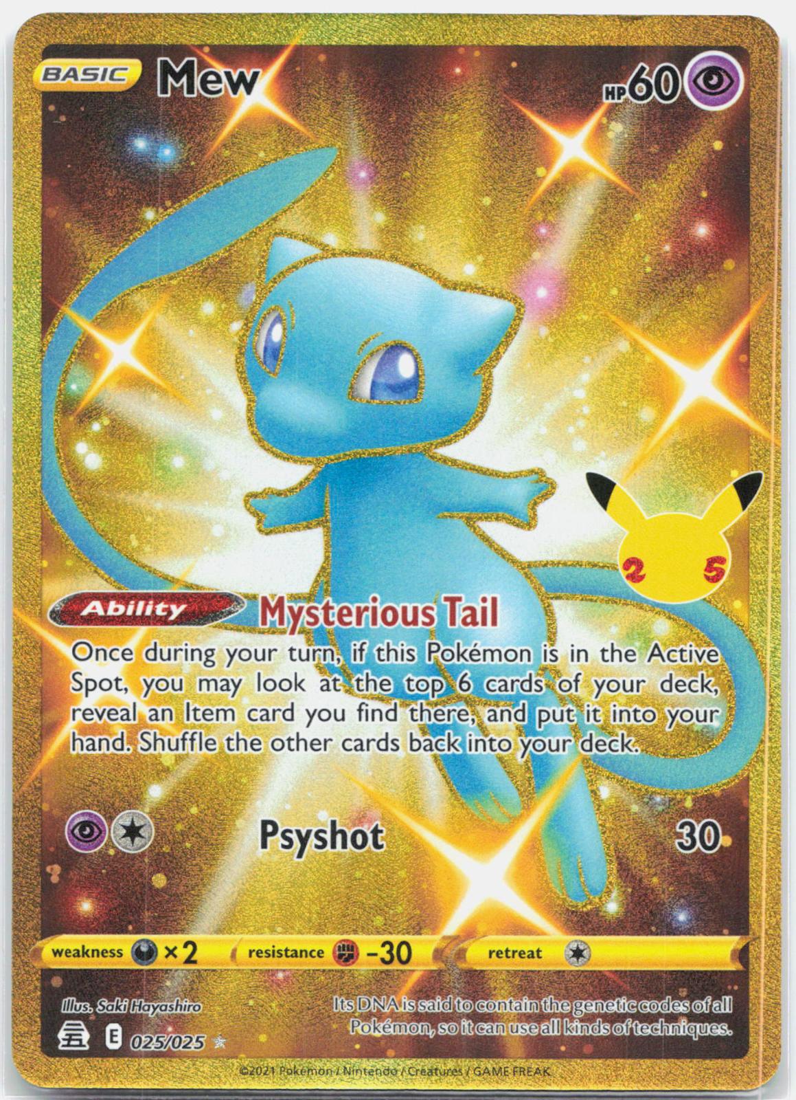 Mew - 025/025 Celebrations Shiny Full Art Pokemon - NM/LP