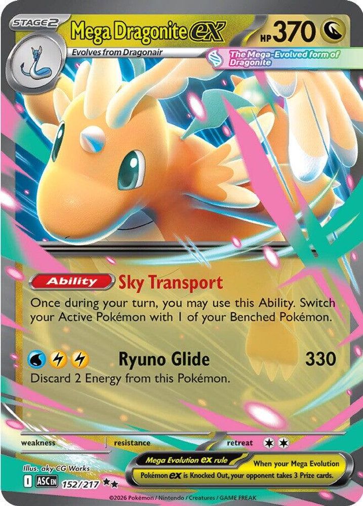 Mega Dragonite ex - 152/217 Ascended Heroes Double Rare Holo Pokemon - NM