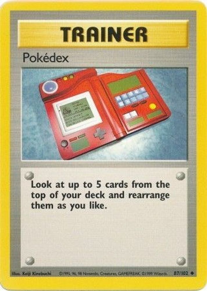 Pokedex - 87/102 Base Set Unlimited Uncommon Pokemon - NM