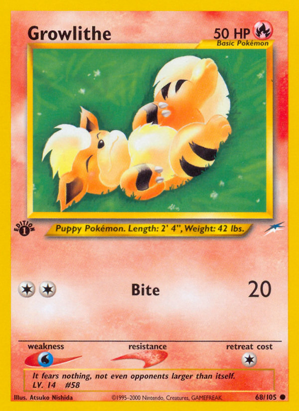 Growlithe - 68/105 Neo Destiny Common Unlimited Pokemon - NM
