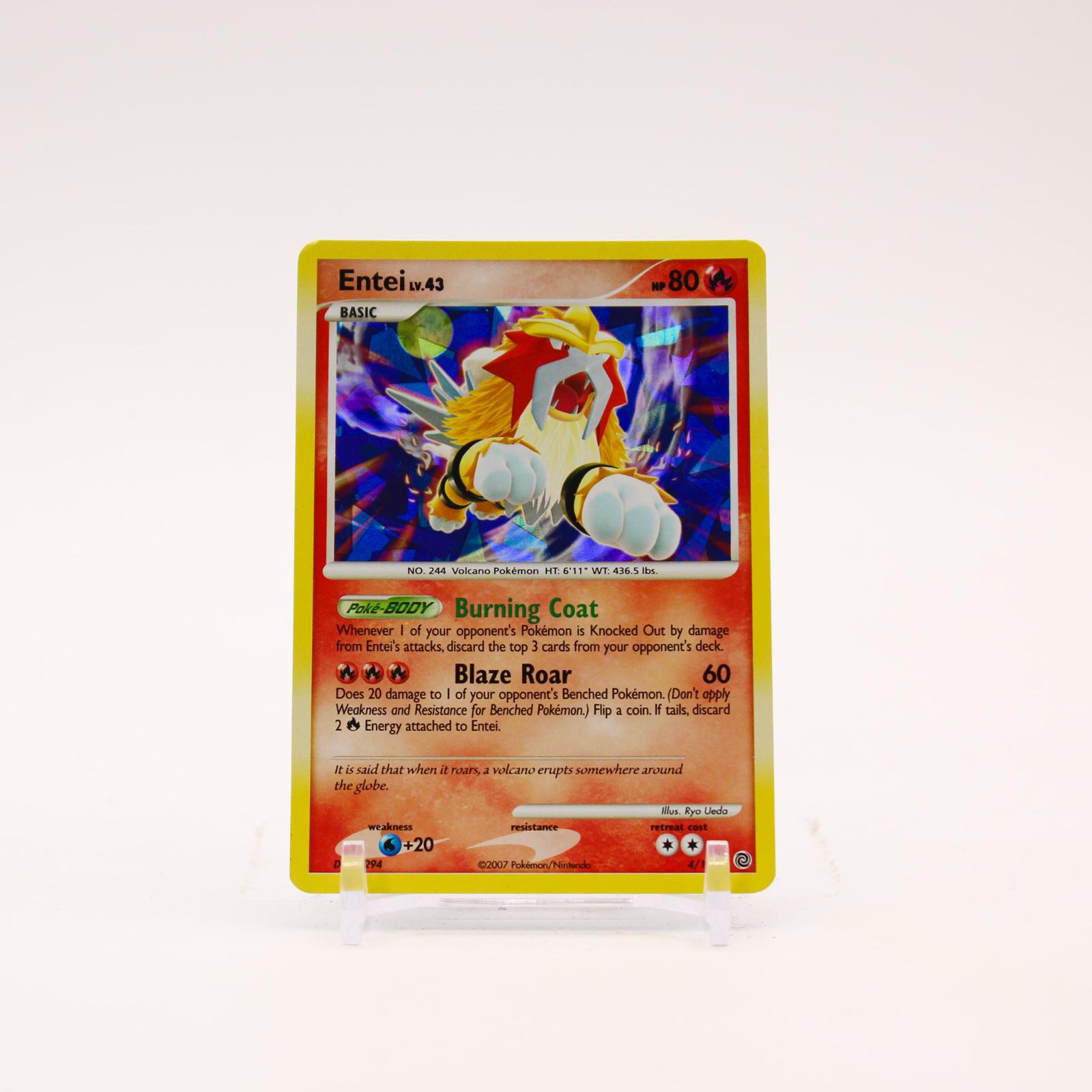 Entei - 4/132 Secret Wonders Cracked Ice Holo Promo Pokemon - LP/MP