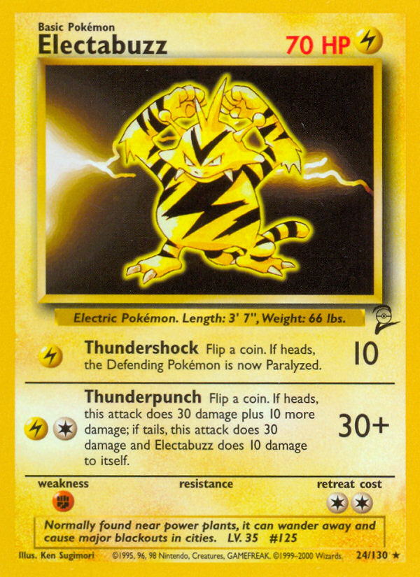 Electabuzz - 24/130 Base Set 2 Rare Pokemon - NM