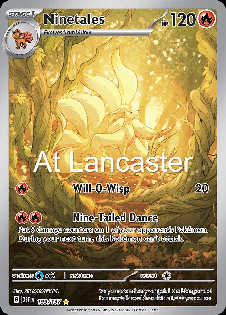 Ninetales - 199/197 Obsidian Flames Illustration Rare Pokemon - NM (Lanc)
