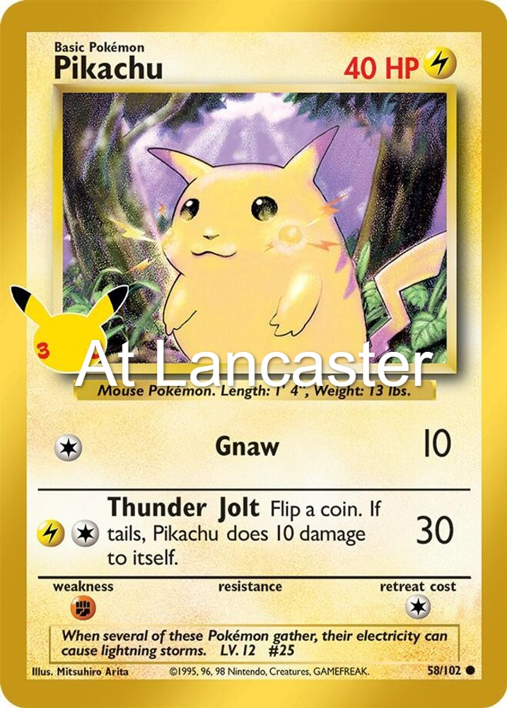 Pikachu - 58/102 ME: 30th Celebration Classic Collection Classic Collection Pokemon - NM (Lanc)