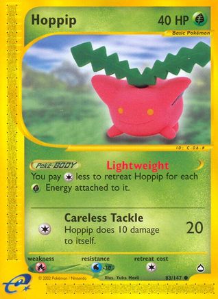 Hoppip - 83/147 Aquapolis Common Pokemon - NM