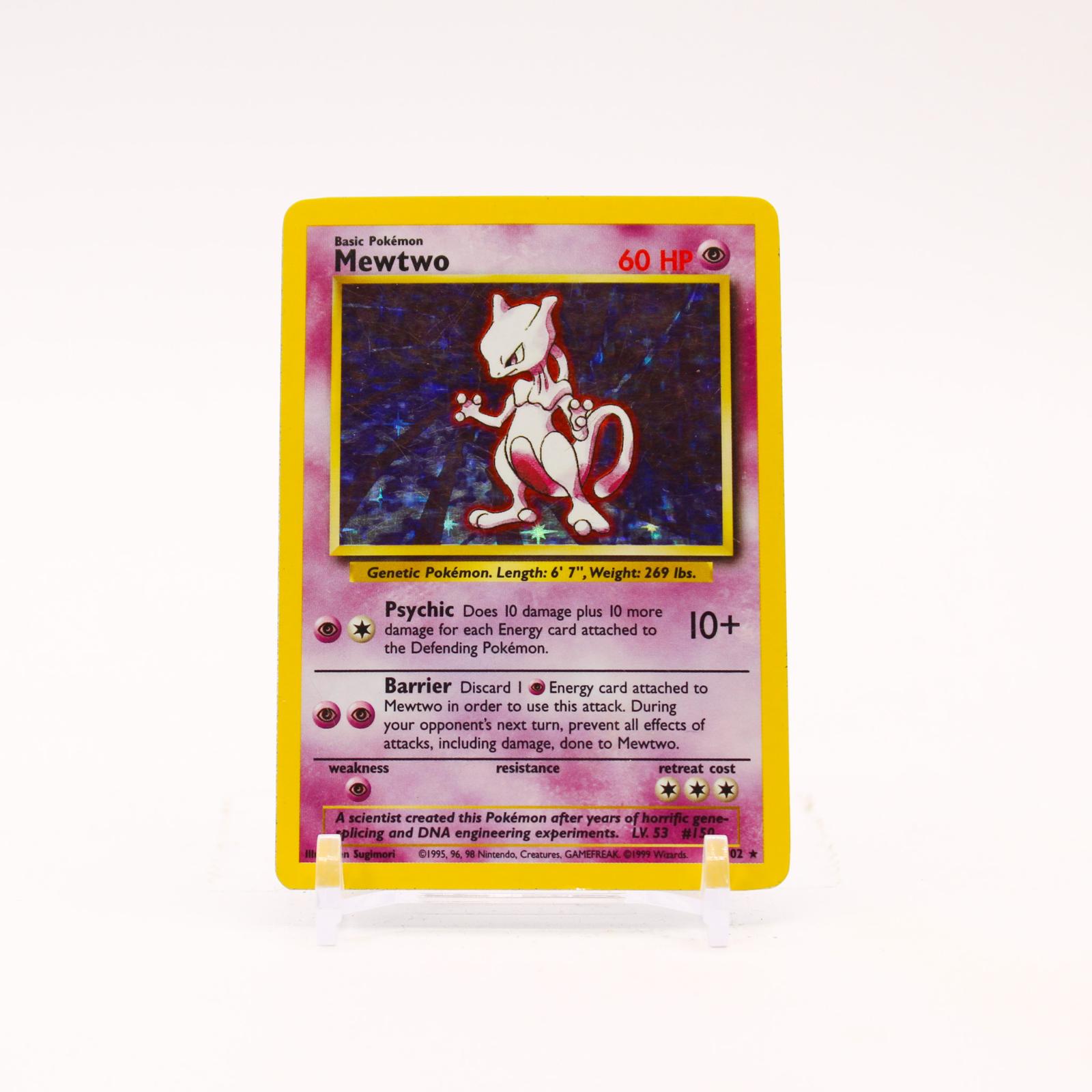 Mewtwo - 10/102 Base Set Unlimited Holo Rare Pokemon - MP/HP