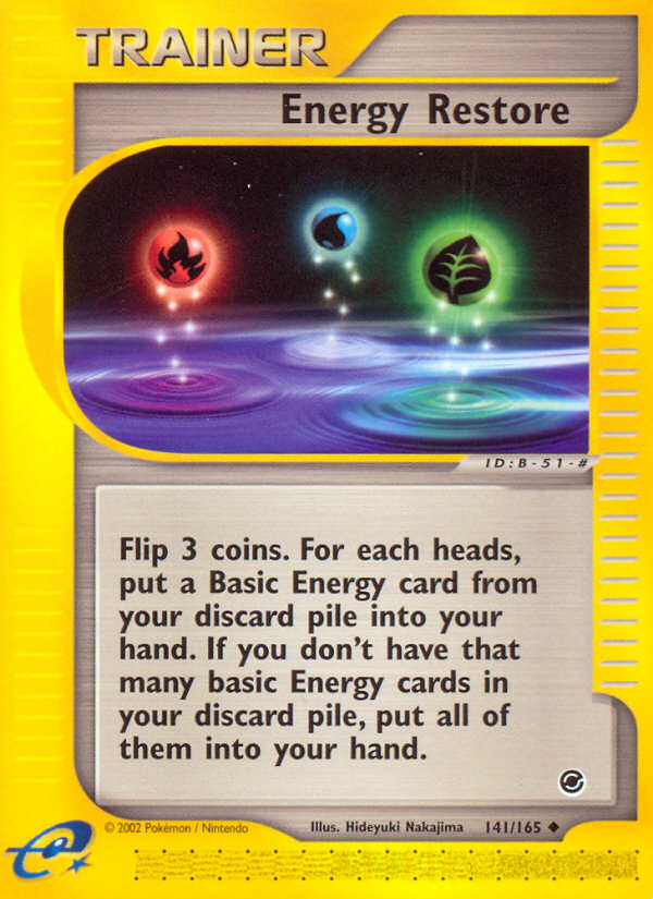 Energy Restore - 141/165 Expedition Base Set Uncommon Pokemon - NM