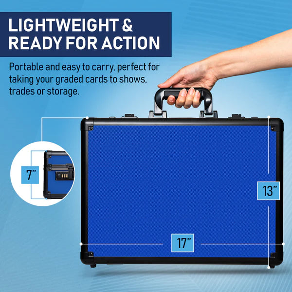 Premium Graded Card Case - Invested Alliance TSA Lock - Blue