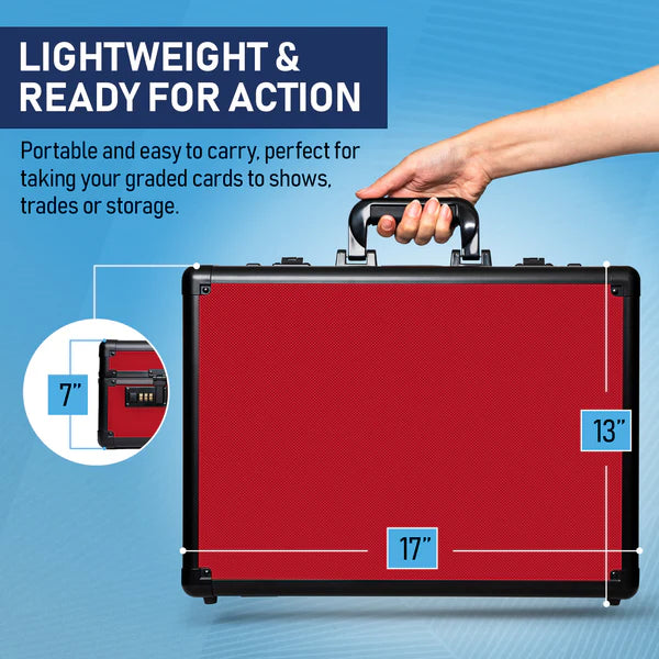 Premium Graded Card Case - Invested Alliance TSA Lock - Red
