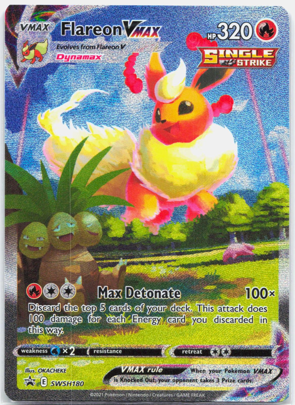 Flareon Vmax - SWSH180 Sword & Shield Alternate Art Promo Pokemon - NM