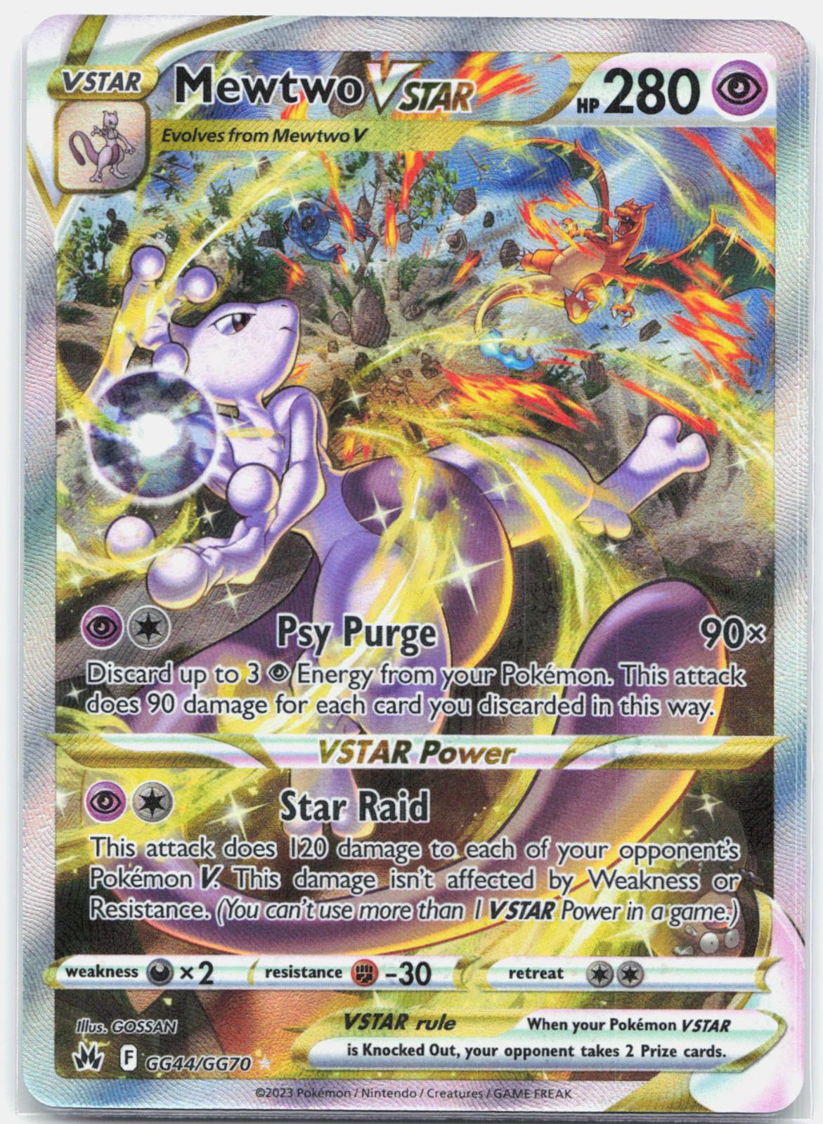 Mewtwo Vstar - GG44/GG70 Crown Zenith Galarian Gallery Pokemon - NM/LP