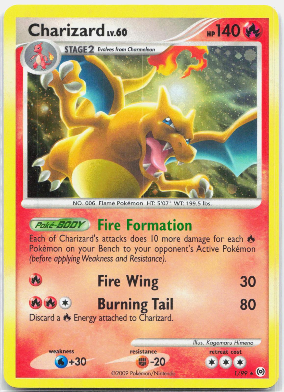 Charizard - 1/99 Arceus Holo Rare Pokemon - LP