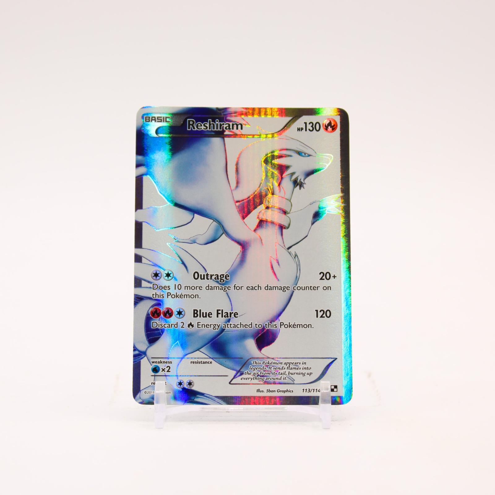 Reshiram - 113/114 Black & White Holo Full Art Pokemon - LP