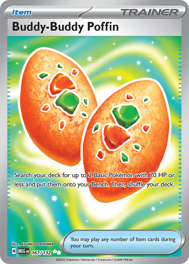 Buddy-Buddy Poffin - 167/132 Mega Evolution Ultra Rare Holo Pokemon - NM