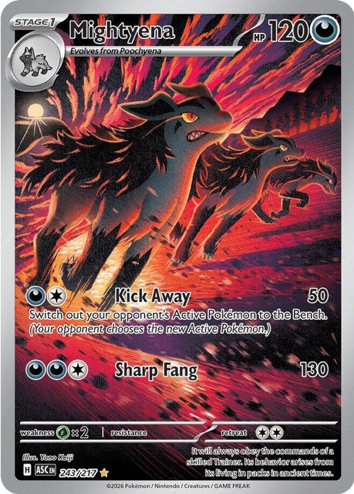 Mightyena - 243/217 Ascended Heroes Illustration Rare Holo Pokemon - NM