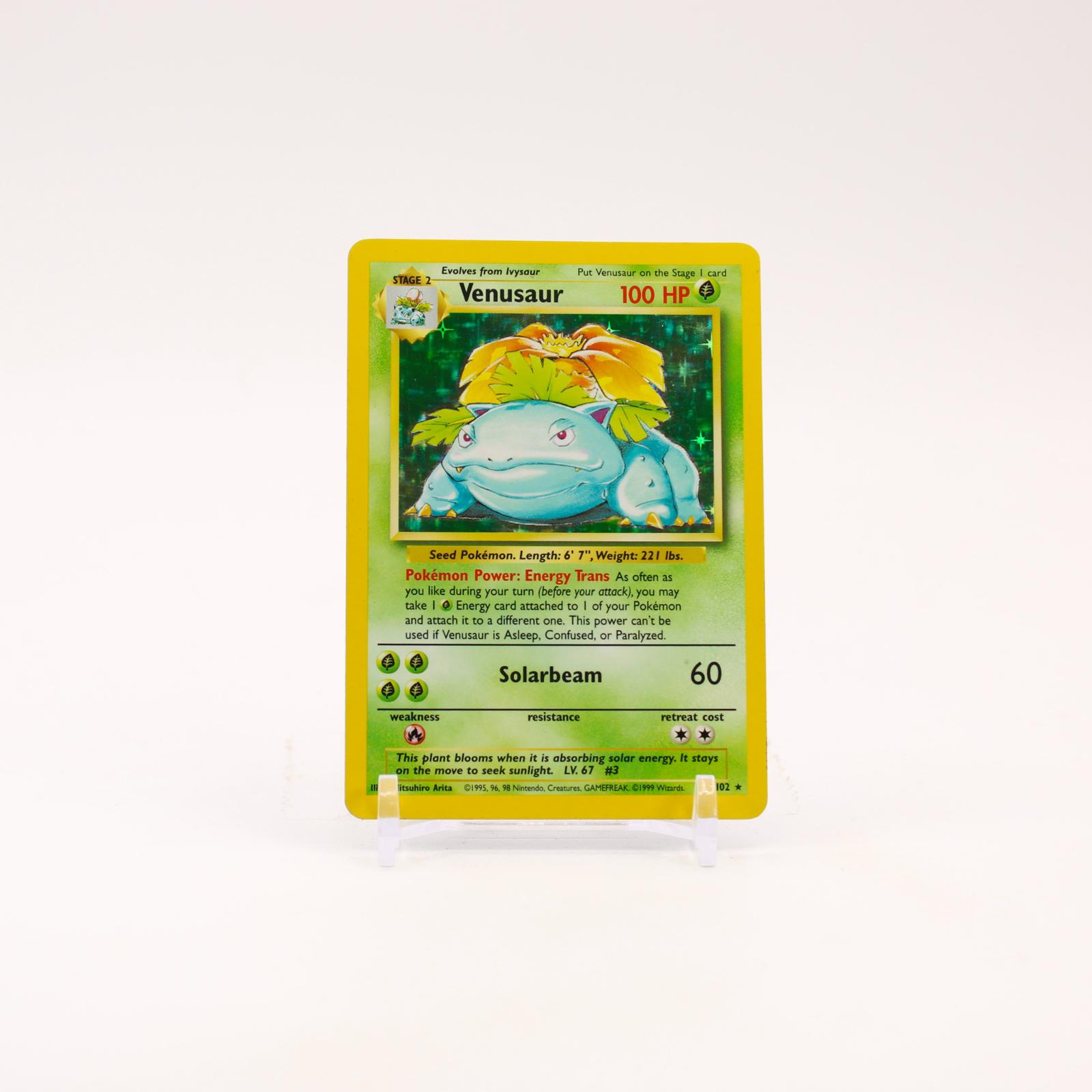 Venusaur - 15/102 Base Set Unlimited Holo Rare Pokemon - LP/MP