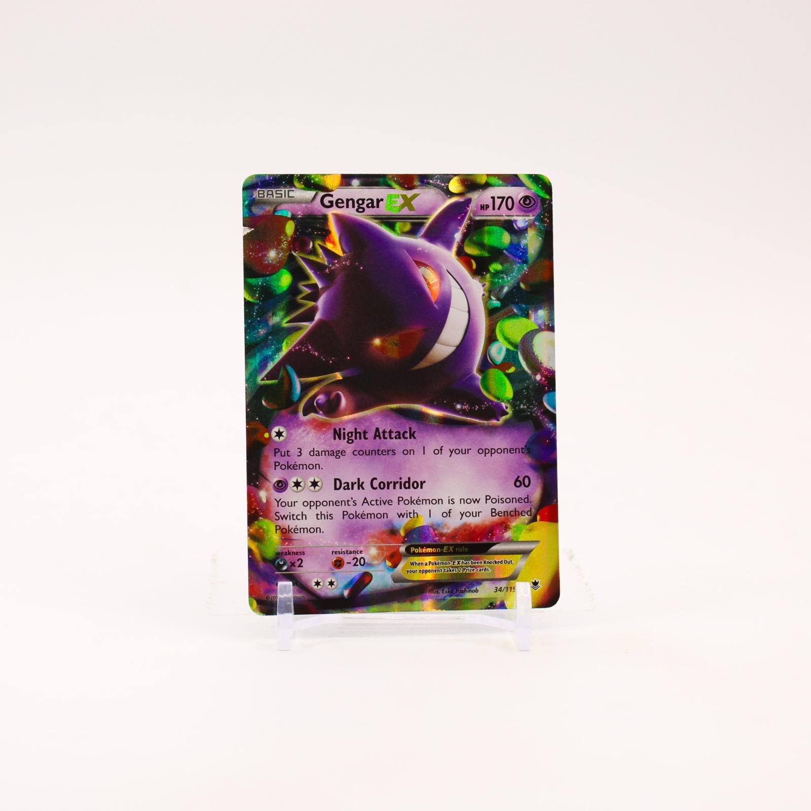 Gengar EX - 34/119 Phantom Forces Holo Ultra Rare Pokemon - MP/HP