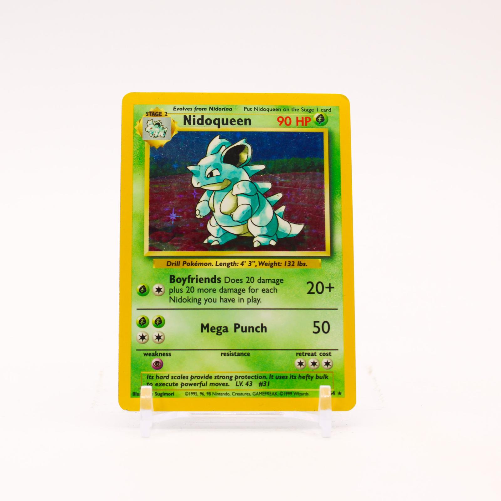Nidoqueen - 7/64 Jungle Unlimited NO SYMBOL ERROR Holo Rare Pokemon - LP/MP