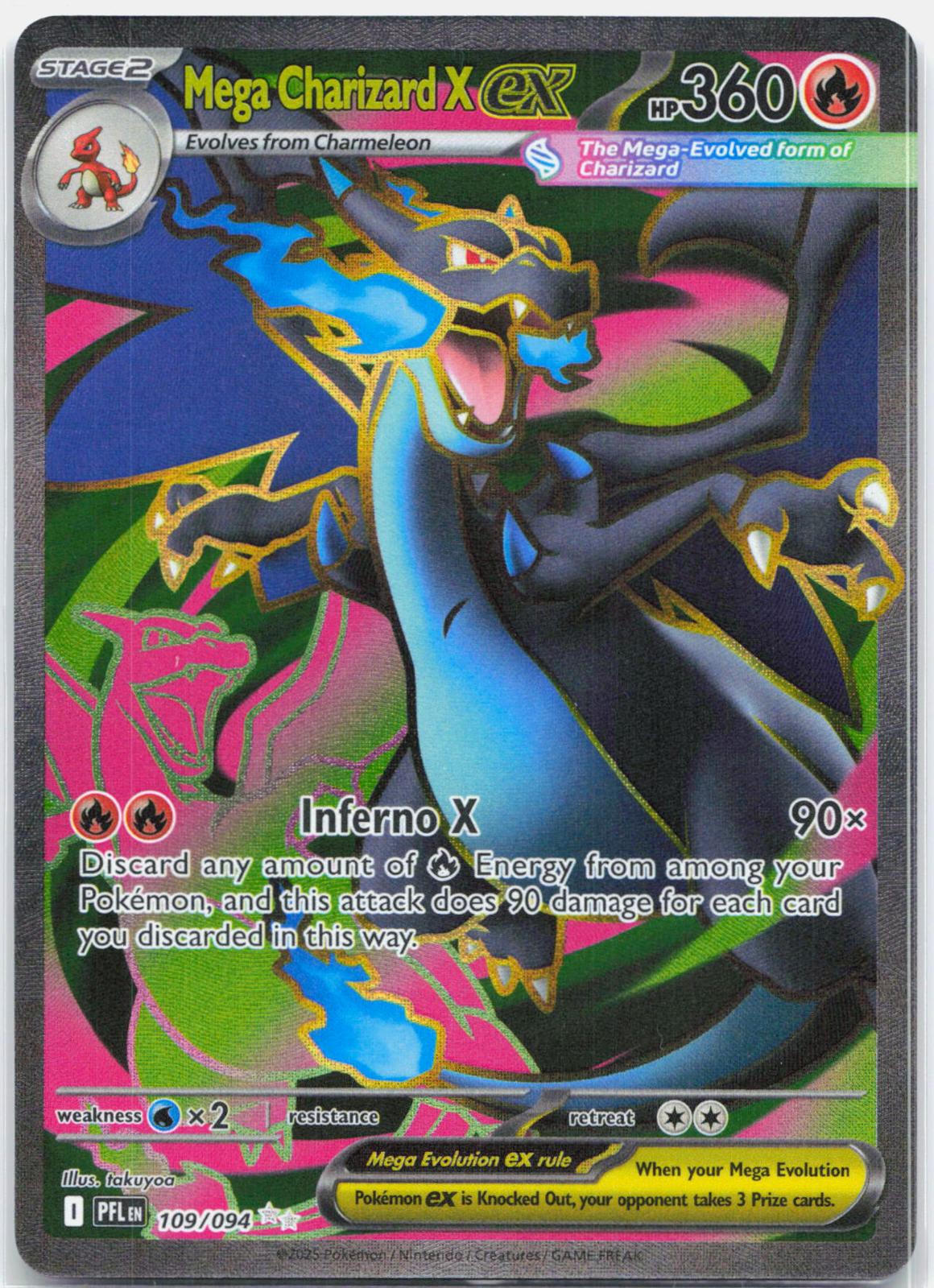 Mega Charizard X ex - 109/094 Phantasmal Flames Full Art Pokemon - NM/MINT