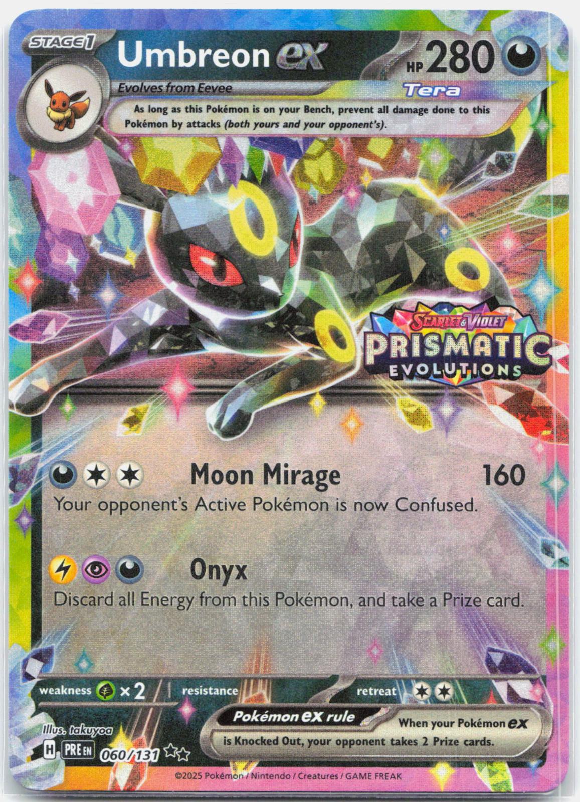 Umbreon ex - 060/131 Prismatic Evolutions Stamped Promo Pokemon - NM