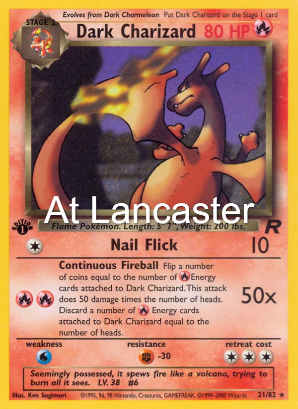 Dark Charizard - 21/82 Team Rocket Unlimited Rare Pokemon - LP (Lanc)