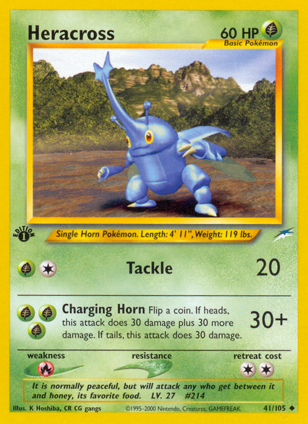 Heracross - 41/105 Neo Destiny Uncommon Unlimited Pokemon - NM