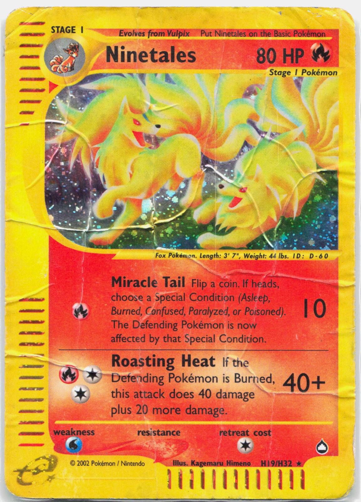 Ninetales - H19/H32 Aquapolis Holo Rare Pokemon - DMG