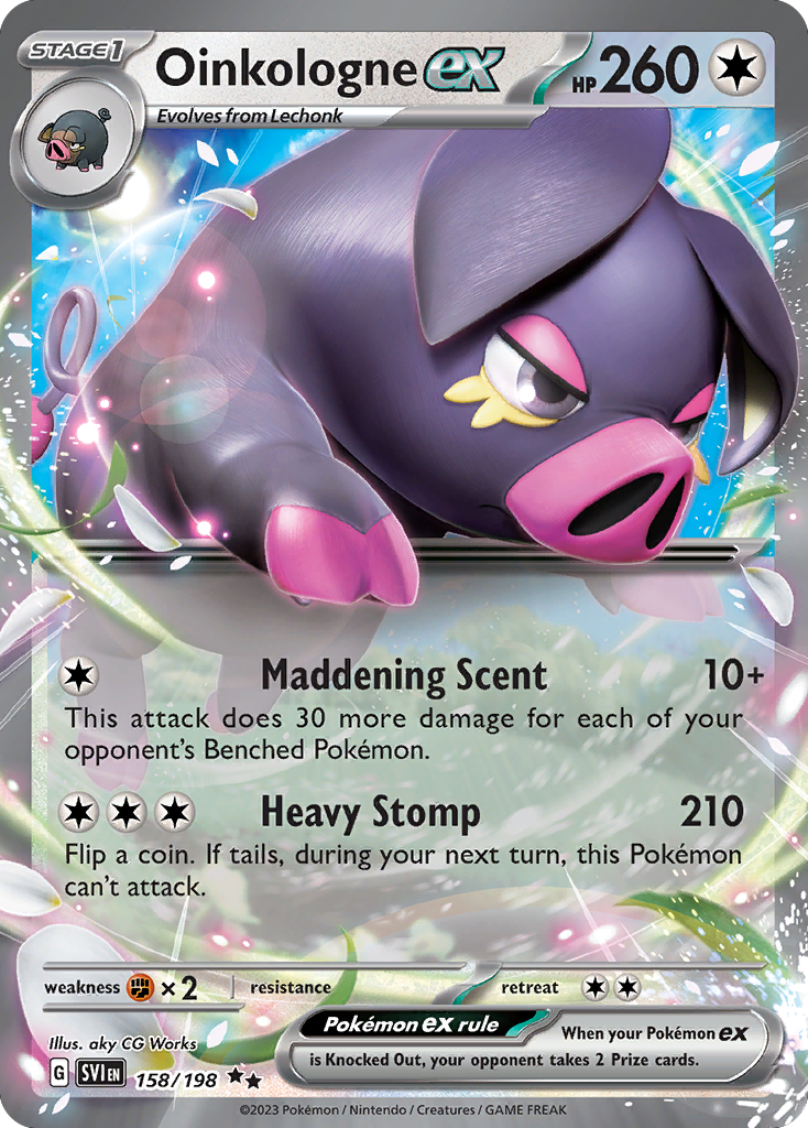 Oinkologne ex - 158/198 Scarlet & Violet Double Rare Holo Pokemon - NM
