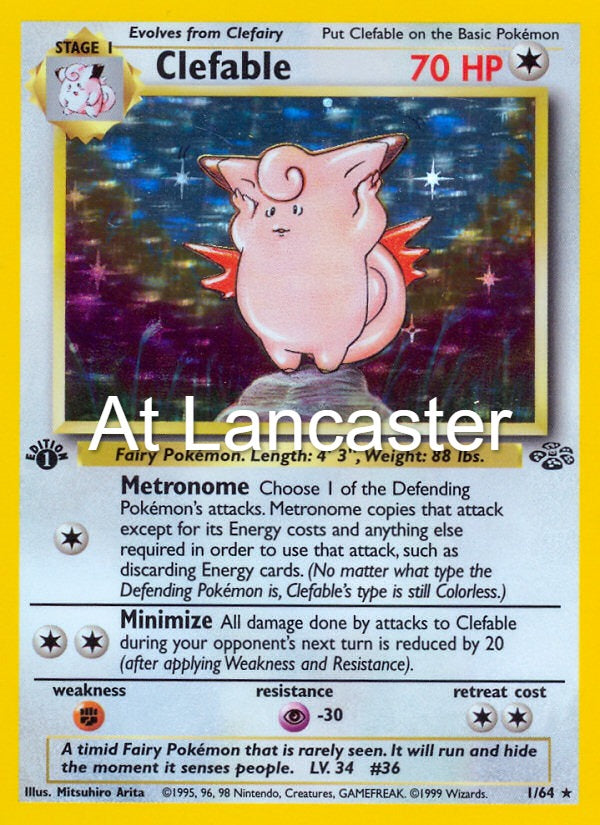 Clefable - 1/64 Jungle Unlimited NO SET SYMBOL Holo Rare Pokemon - NM/LP (Lanc)