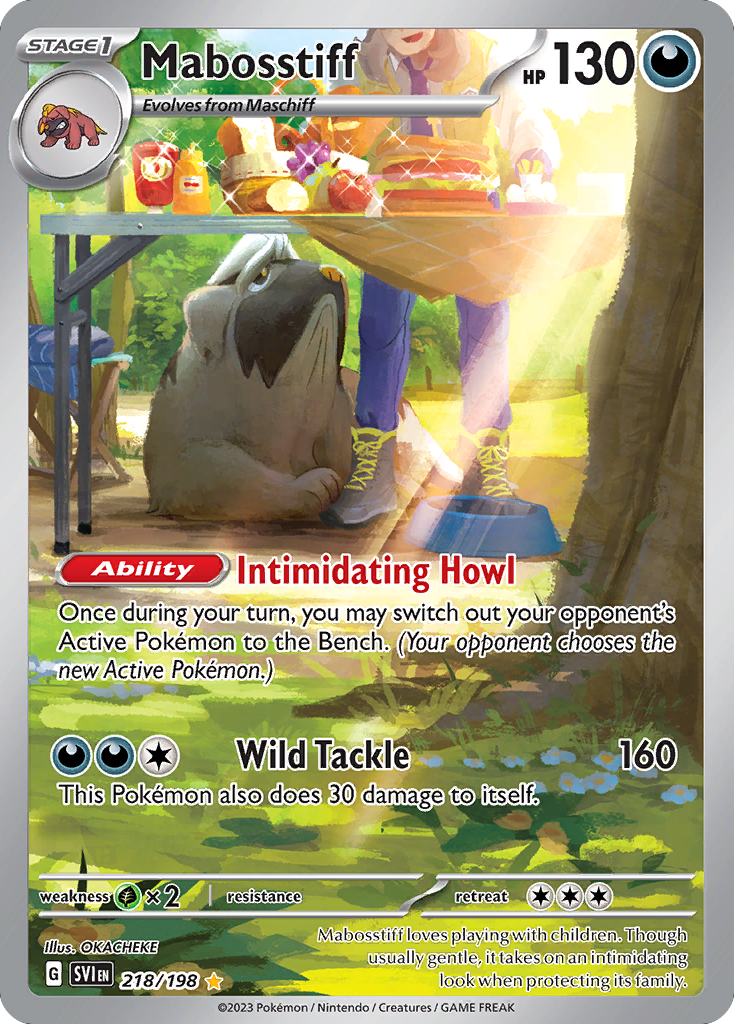 Mabosstiff - 218/198 Scarlet & Violet Illustration Rare Holo Pokemon - NM