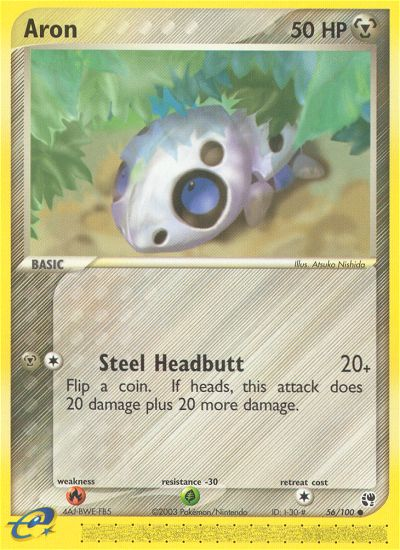 Aron - 56/100 Sandstorm Common Pokemon - NM