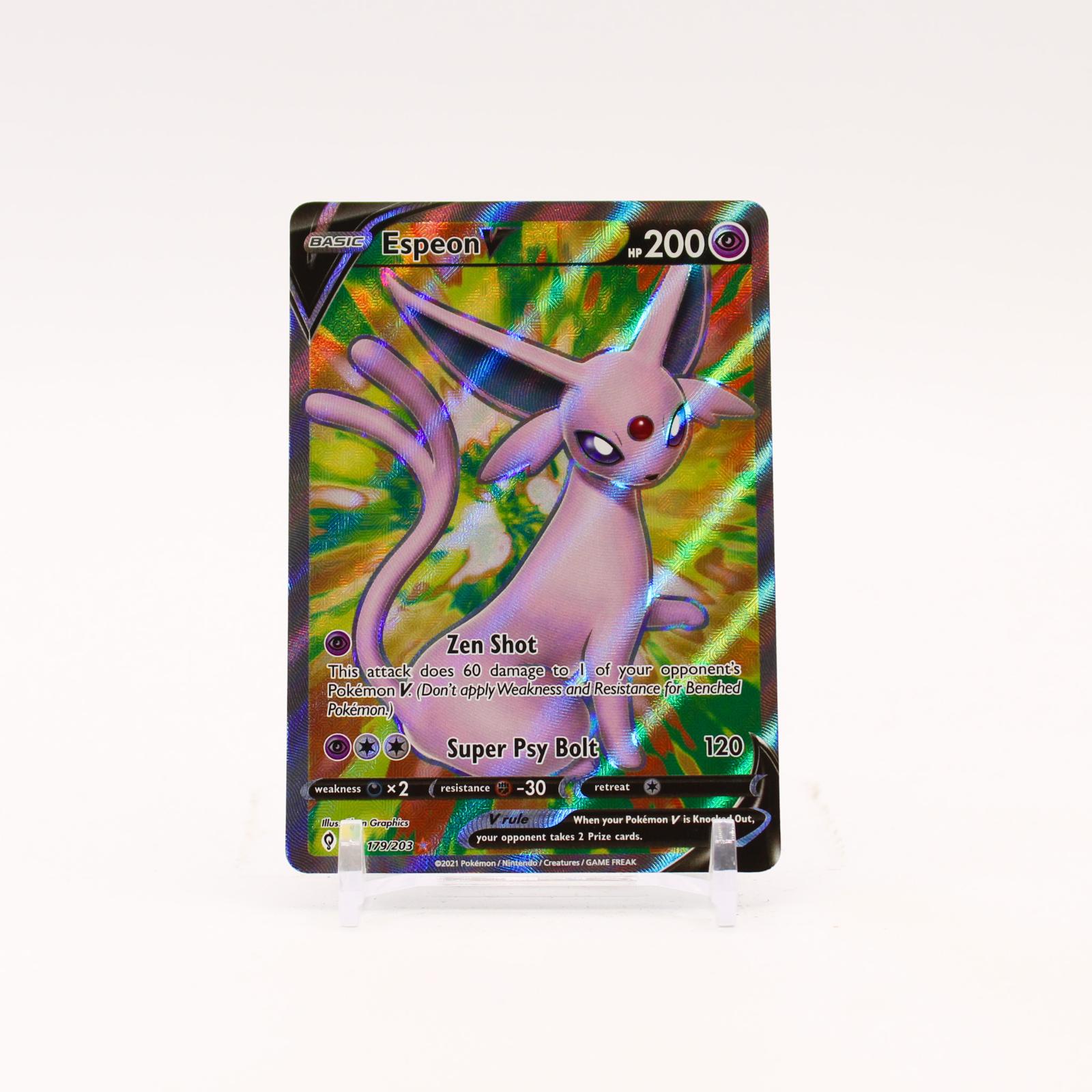 Espeon V - 179/203 Evolving Skies Holo Full Art Pokemon - NM