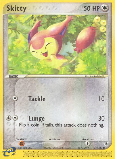 Skitty - 71/109 Ruby & Sapphire Common Pokemon - NM