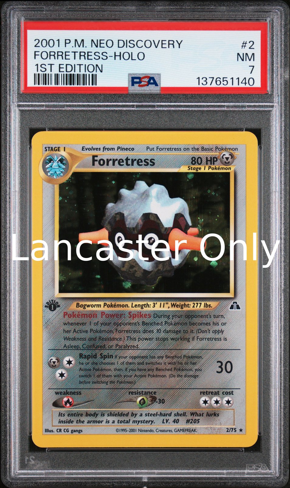 Forretress Holo - 2/75 PSA 7 Neo Discovery 1st Edition Pokemon - (Lanc)