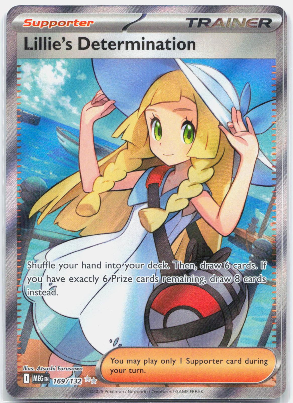 Lillie's Determination - 169/132 Mega Evolution Full Art Trainer - NM/MINT