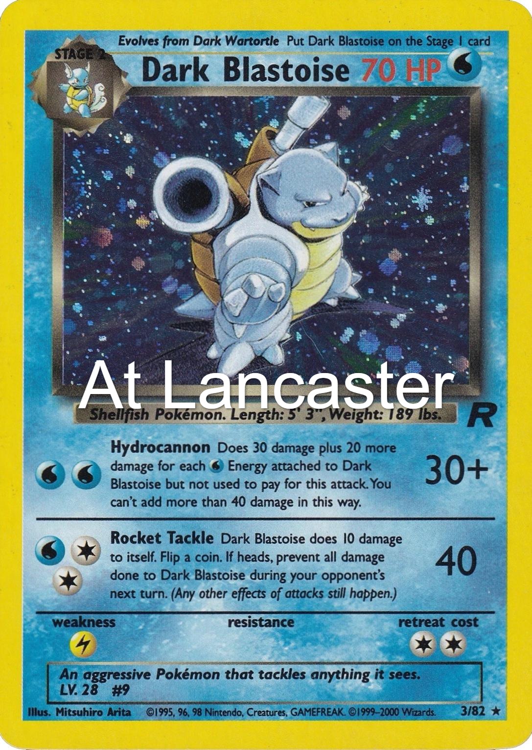 Dark Blastoise - 3/82 Team Rocket Unlimited Holo Rare Pokemon - NM (Lanc)