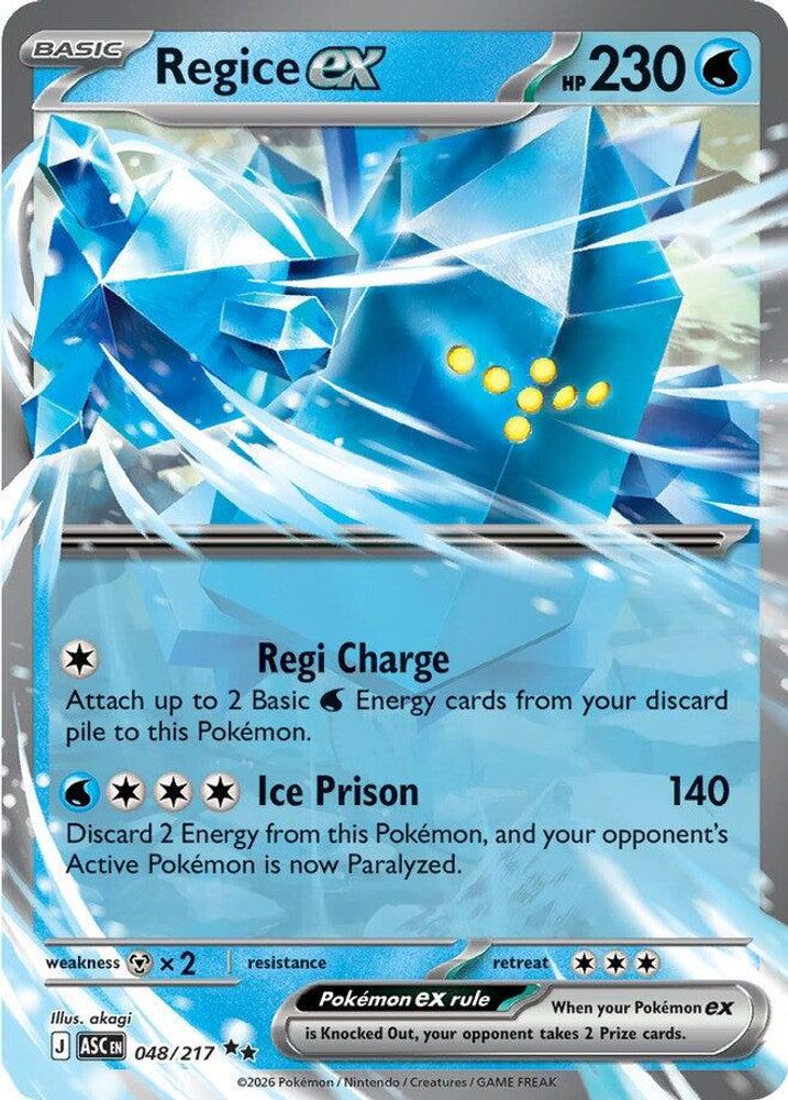 Regice ex - 048/217 Ascended Heroes Double Rare Holo Pokemon - NM