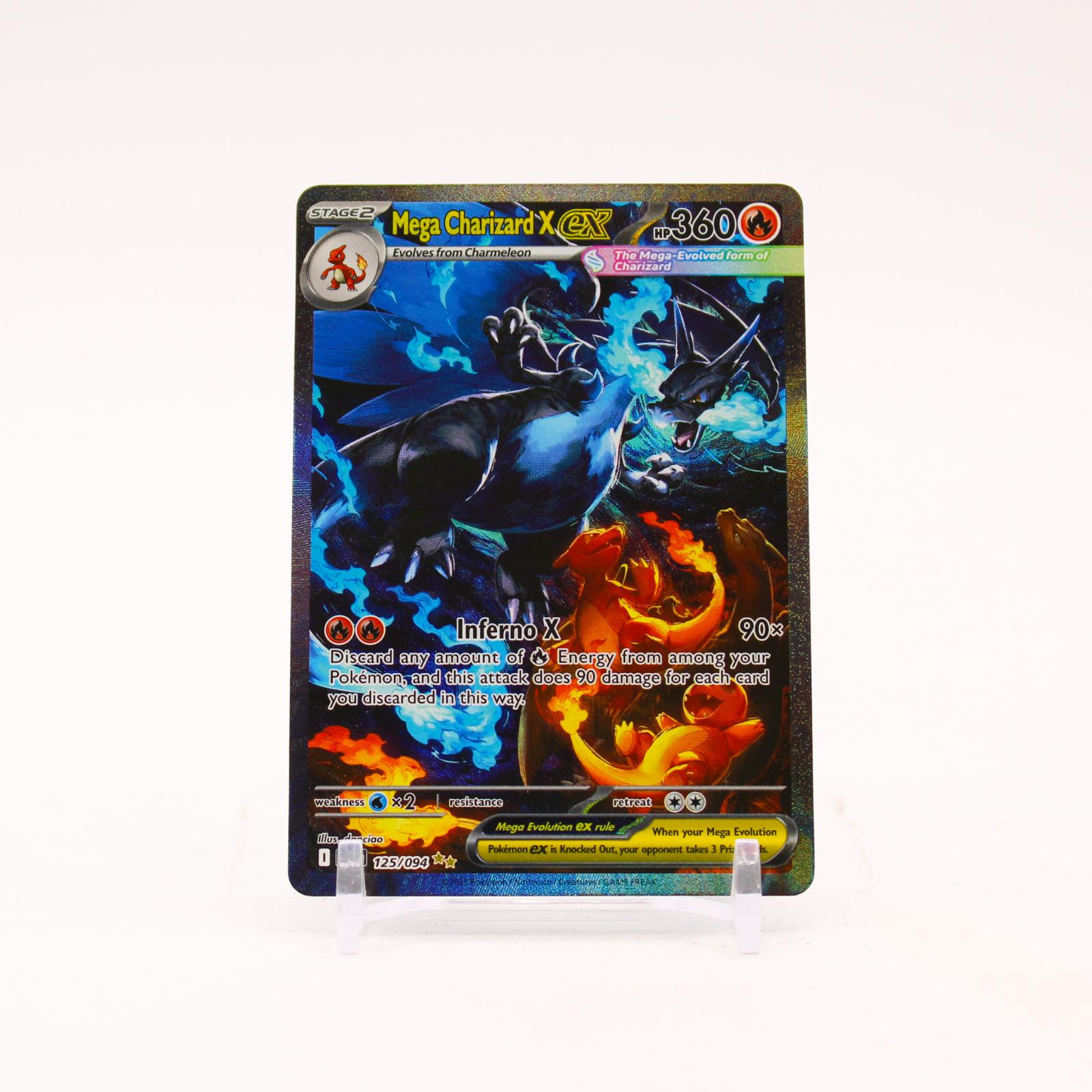 Mega Charizard X ex - 125/094 Phantasmal Flames Special Illustration Pokemon - NM