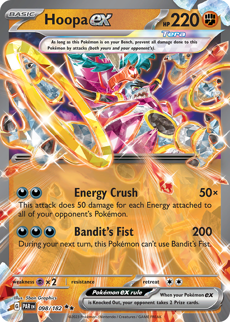 Hoopa ex - 098/182 Paradox Rift Double Rare Holo Pokemon - NM