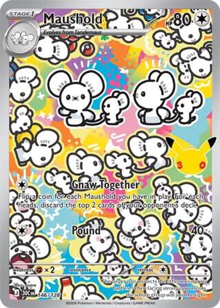 Maushold - 146/128 ME: 30th Celebration Illustration Rare Holo Pokemon - NM