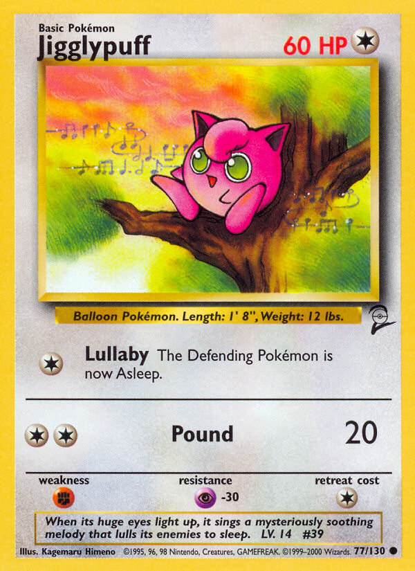 Jigglypuff - 77/130 Base Set 2 Common Pokemon - NM